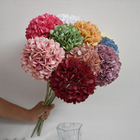 Flores de Hortensia Artificiales de Seda Blanca y Azul Pupupig, Tamaño Grande, Hechas a Mano, Realistas, Decoración para Bodas y Navidad