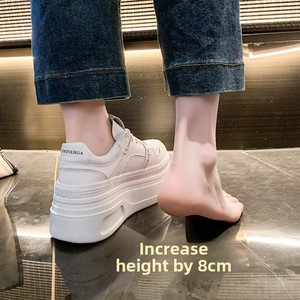 Women's 8cm Thick-Sole Small White Lace-Up Casual Shoes 2025 Spring Autumn Height-Increasing Student Board <strong>Tide</strong> - Product Image 3