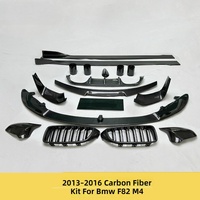 Kit carrosserie de modification en fibre de carbone amélioré pour BMW M4 F82 2013-2016 : Lame avant, diffuseur arrière, jupes latérales, coques de rétroviseurs