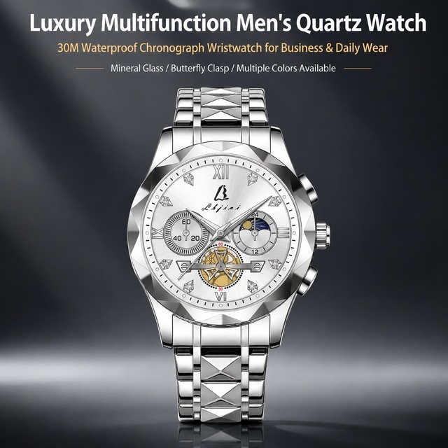 Customized Watches with Logo Slim Stainless Steel Sports Watches for Men Luxury Men's Waterproof Luminous Quartz Wrist Watch