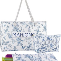 Sac de transport moderne et portable FACCUB en toile pour Mahjong, avec imprimé Poisson Koi Porte-Bonheur, pour enfants, idéal pour le divertissement