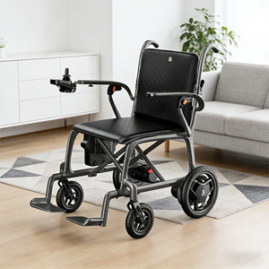 Fauteuil roulant électrique de haute qualité, design technologique de pointe, populaire, avec batterie 24V 10Ah/20Ah, moteur 150W*2, vitesse 6km/h, carbone aérospatial - Product Image 1