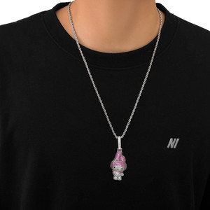 JUXIN Collar con Colgante <span class=keywords><strong>de</strong></span> Personaje <span class=keywords><strong>de</strong></span> Dibujos Animados Melody, Estilo <span class=keywords><strong>Hip</strong></span> <span class=keywords><strong>Hop</strong></span>, Personalizado, con Incrustaciones <span class=keywords><strong>de</strong></span> Circonitas, Dos Tonos, para Mujeres y Niños - Product Image 5