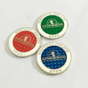 Fashionデザインballmarker /Customゴールドゴルフボールマーカー会社ロゴ