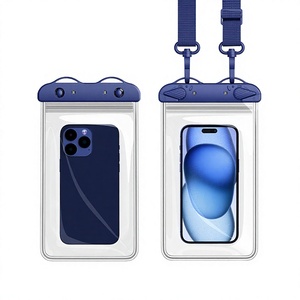 Ampia custodia impermeabile a doppio strato per telefono, a quattro lati, con funzionalità touchscreen, <span class=keywords><strong>borsa</strong></span> a tracolla in PVC per telefono, impermeabile con classificazione IPX8 - Product Image 1