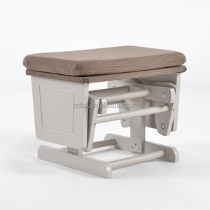 Silla mecedora de madera de respaldo alto y bajo costo para habitación infantil con reposapiés - Product Image 6