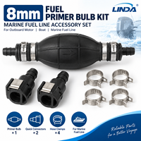 Kit d'accessoires pour ligne de carburant de moteur hors-bord : Bulbe d'amorçage de carburant marin 8 mm avec raccords rapides et colliers de serrage