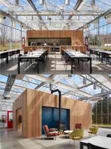 Bâtiment préfabriqué de structure en acier avec mur rideau en verre pour la bibliothèque de serre de restaurant de café et l'usage public - Product Image 4