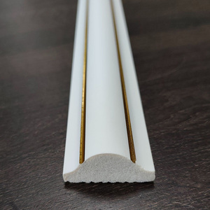 Moulures Décoratives Murales avec Ligne <span class=keywords><strong>Dorée</strong></span>, Plinthe Murale PS, Ligne Décorative Intérieure pour Garniture de Décoration Murale, Kit de Panneaux de Plinthes - Product Image 3
