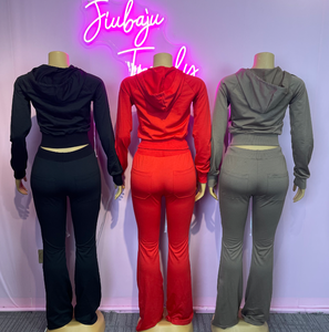 Sportlicher Trainingsanzug, 2-teiliges Set für Damen, Herbsttrend, Kapuzenjacke mit Raffung, volle Ärmel + lange Hose mit Kordelzug - Product Image 2