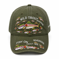 Casquette de baseball brodée 3D en coton lavé, style outdoor, pour la pêche, le sport, la protection solaire, pour homme, pêcheur, camping en bord de rivière