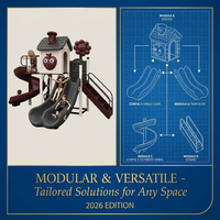 SageDelightRides Module de parc commercial avec toboggan double pour enfants, en LLDPE et tubes en acier galvanisé, pour places publiques, Fabricant