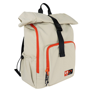 Mochila Oxford Impermeable Unisex con Cierre de Cremallera y Parches para Uso Diario, Color Caqui, Marca LOXY - Product Image 1
