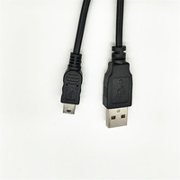Producción de fábrica USB 2,0 A macho a Mini 5 pines Cable de carga de datos USB para cámara y grabadora de tráfico