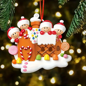 Adorno Navideño Personalizado <span class=keywords><strong>de</strong></span> Casa <span class=keywords><strong>de</strong></span> Jengibre con Nombre, Precio <span class=keywords><strong>de</strong></span> Fábrica al por Mayor, Decoración Colgante para Familias <span class=keywords><strong>de</strong></span> 2, 3, 4, 5 y 6 Personas - Product Image 5