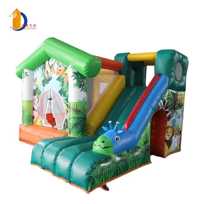 Надувной прыгающий домик с тематикой животных, батут для детей, прыгающий замок