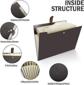 Organiseur extensible à 8 pochettes, classeurs à soufflets avec étiquettes, organiseur de documents papier A4 pour la maison, l'école, les fournitures de bureau - Product Image 4