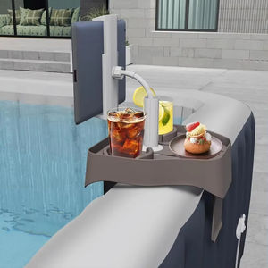 Soporte para vasos con clip para piscina, soporte para teléfono, bandeja de plástico ecológica para bebidas, accesorio de verano, relajación en el hogar - Product Image 2