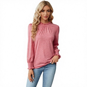 Camiseta de Manga Larga para Mujer, Transpirable, de Alta Calidad, Poliéster/Algodón, Moda Otoñal, Precio al por Mayor - Product Image 2