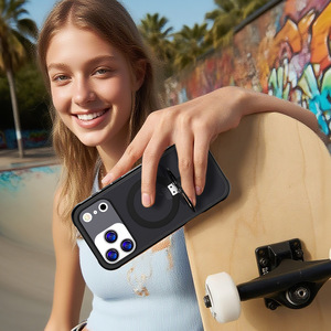 Coque de téléphone en silicone magnétique avec support adhésif pour <span class=keywords><strong>iPhone</strong></span> 17 Pro Max, protection intégrale de l'appareil photo - Product Image 3