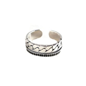 Anillos abiertos de fábrica, cadena vintage de zirconia cúbica, anillos de plata esterlina, joyería 925 para hombres - Product Image 1