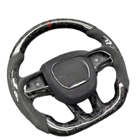 Volant en fibre de carbone forgé avec LED pour Dodge Challenger Hellcat Charger Rt Srt Scat Pack 2014 2015 2016 2017 2018 2022 2023