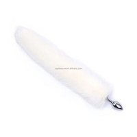 Long Faux Fourrure Butt Plug Queue Anal Cosplay Anal Plug Sex Toys pour Femmes Butt Plug Queue Largeur 25mm