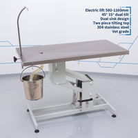 Table d'opération vétérinaire électrique EUR VET, 1200x600mm, acier inoxydable 304, hauteur réglable de 540 à 1120mm avec poteau pour perfusion intraveineuse