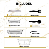 Vente flash : Plateau de présentation jetable, réchaud à buffet, chauffe-plats jetable, ensemble de réchauds à buffet taille standard, liquidation