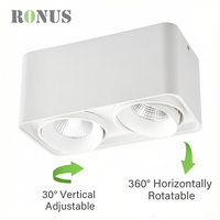 Spot LED COB double tête 7W*2 orientable 14W, réglable, pour montage en surface au plafond