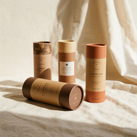 Tube en carton écologique personnalisé avec impression de logo couleur et diamètre sur mesure pour emballage cadeau de cosmétiques, bougies et parfums
