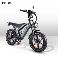 Bicicleta Eléctrica OUXI de 1000W, Bicicleta Eléctrica con Llantas de Acero GT20, Bicicleta Eléctrica de 20 Pulgadas para Adultos
