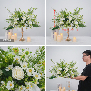 Centro de Mesa Artificial con Bola de Flores Blancas y Verdes, Estilo Jardín, para Decoración de Bodas - Product Image 2