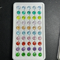 Zircon cubique synthétique de qualité supérieure, taille ronde, couleurs mélangées (violet, rhodonite, jaune, rose, vert, rouge)