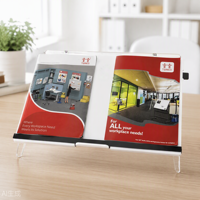 Support de lecture ergonomique en acrylique pour documents, réglable en hauteur et en angle, transparent, pour bureau, maison, étude, papier