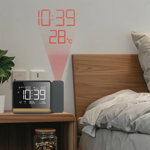 Tùy Chỉnh 24-Giờ LED Kỹ Thuật Số Đồng Hồ Báo Thức Thời Gian Hiển Thị Nhiệt Độ Im Lặng Hiện Đại Trong Nhà Nhiệt Kế Cho Nhà Văn Phòng Bàn Bảng - Product Image 2