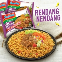 Nouilles instantanées Mi Goreng saveur Rendang épicé Halal, frites à sec à base de farine de blé, Indofood, paquet de 5, emballage en vrac