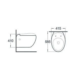Diseños de baño de lujo modernos, productos sanitarios <span class=keywords><strong>EAU</strong></span> DE <span class=keywords><strong>Toilette</strong></span> montados en la pared, cerámica de una pieza con tanque oculto, drenaje de trampa P - Product Image 5