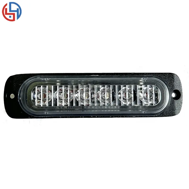 Çift renk ince yüzey montaj 12v led ışık LED Strobe uyarı acil yanıp sönen ışık su geçirmez 3W büyük güç ızgarası led ışık