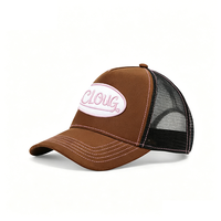 Topi Trucker Custom High Profile Structured 5 Panel Snapback Bahan Katun Twill Dua Warna dengan Logo Bordir