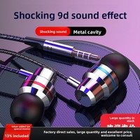 Écouteurs intra-auriculaires filaires en métal avec prise jack 3,5 mm, cordon de 1,2 m, micro et commandes intégrées