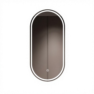 <span class=keywords><strong>Miroir</strong></span> de salle de bain intelligent et moderne, minimaliste, anti-buée, ovale, mural, avec éclairage tactile, pour maquillage et lavabo - Product Image 1