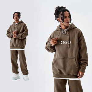 Conjunto de Sudadera con Capucha y Pantalones Deportivos Anchos sin Cordón, Estampado Personalizado del Fabricante, 500 g/m² - Product Image 2