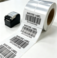 Rouleau d'étiquettes à code-barres résistantes à la déchirure, papier autocollant mat argenté imprimable et imperméable