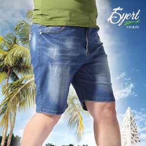 Shorts de Mezclilla de Verano Transpirables de Alta Calidad al por Mayor, 100% Algodón, Tela Oxford, Teñido Liso, Corte Ajustado para Hombre - Product Image 3