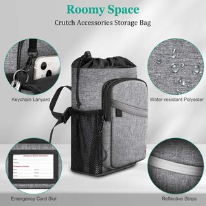 Promotion d'échantillons gratuits : Sac de transport pour béquilles, cannes de marche, organisateur de rangement pour béquilles résistant à l'eau, sac fourre-tout avec porte-gobelet OEM - Product Image 3
