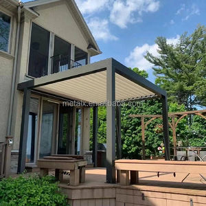 Pergola de jardin en aluminium mural 20 x 14 avec stores, pavillon extérieur, verre <span class=keywords><strong>4x3</strong></span>, toit de jardin - Product Image 4