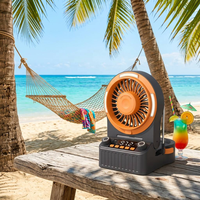 Ventilateur de camping extérieur USB, haut-parleur sans fil 10 000 mAh, FM LED, générateur d'énergie à manivelle