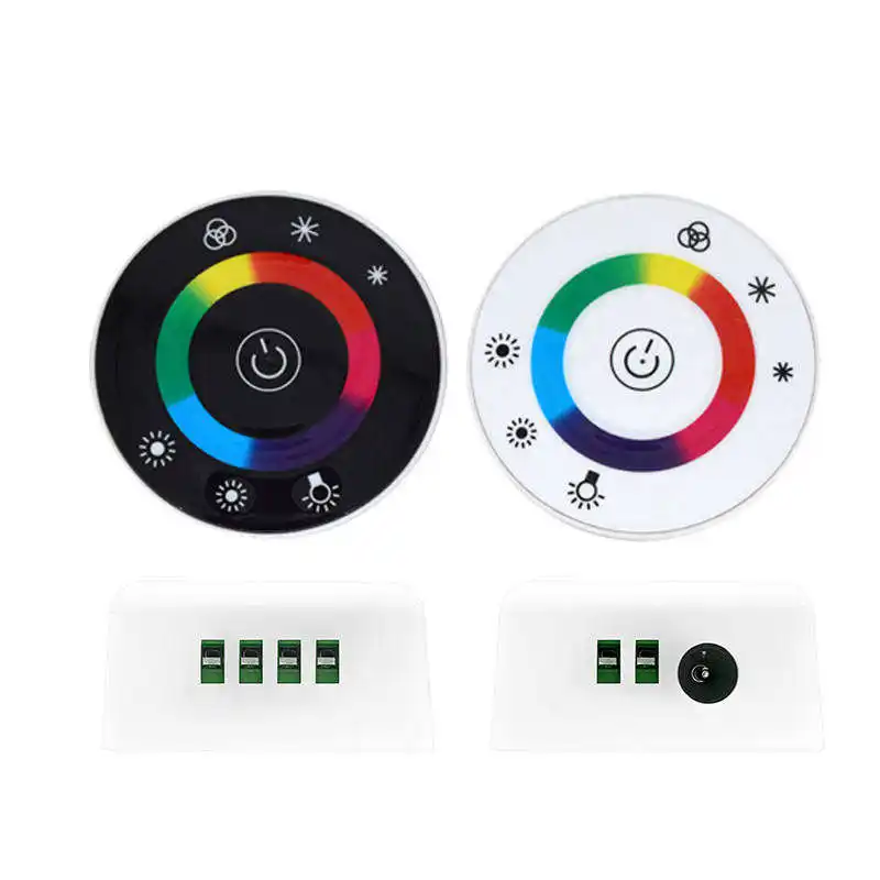 Toptan RGB renkli RF mini müzik ses uzaktan kumanda 3 kanal 18A DC12V-24V led şerit yuvarlak top dokunmatik kontrolör