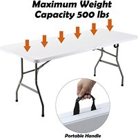 Table de pique-nique rectangulaire pliable moderne en plastique pour l'extérieur, 6 pieds, IUNNDS CT02, vente en gros directe usine